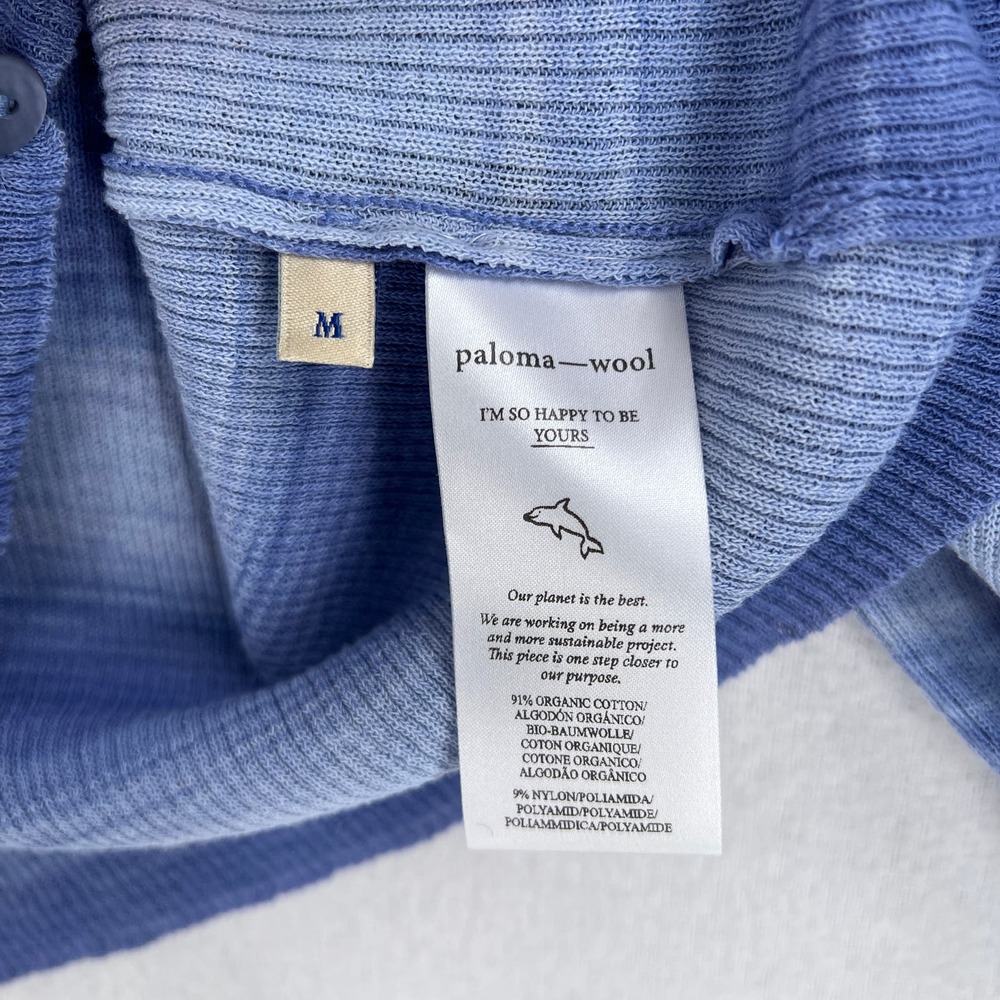 PALOMA WOOL Sweater Womens Medium Blue Sauce Button Ribbed Knit Cropped Top NWT - Picture 12 of 16